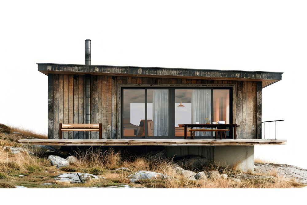 Modern cabin architecture building countryside.