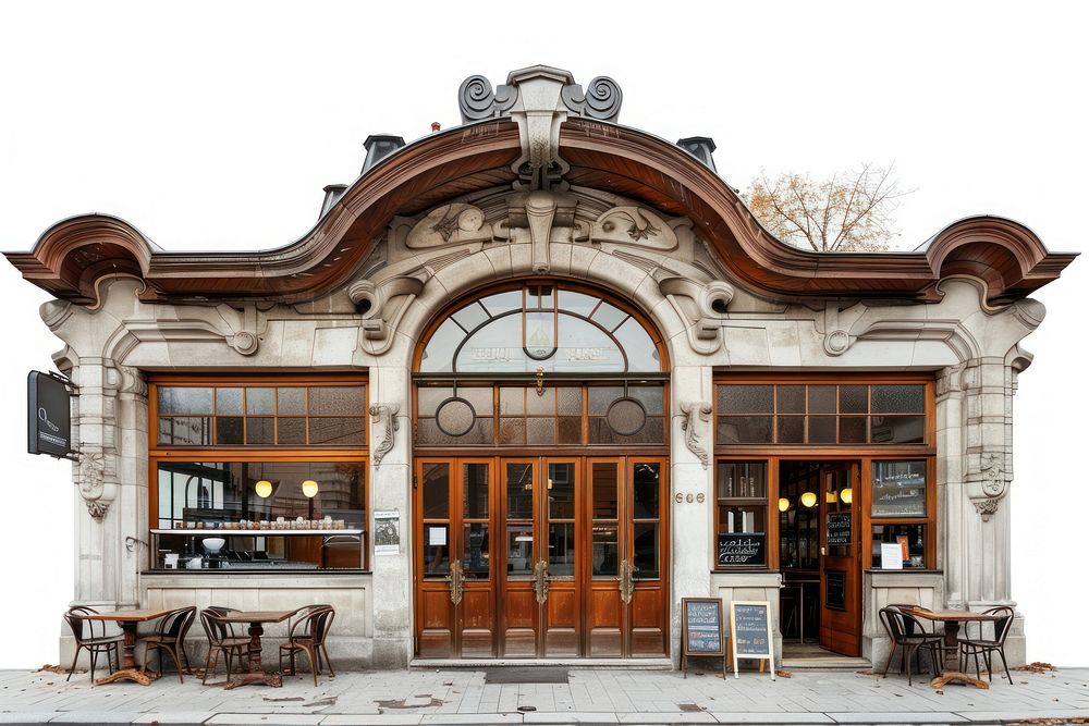 Art nouveau coffee shop architecture building restaurant.