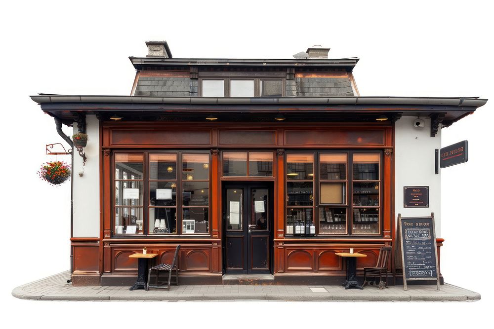 Classic coffee shop architecture building restaurant.
