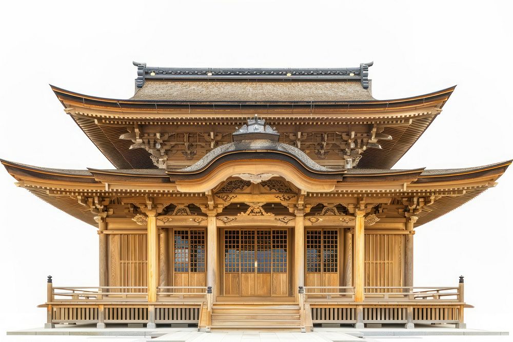 Wooden temple building architecture worship housing.