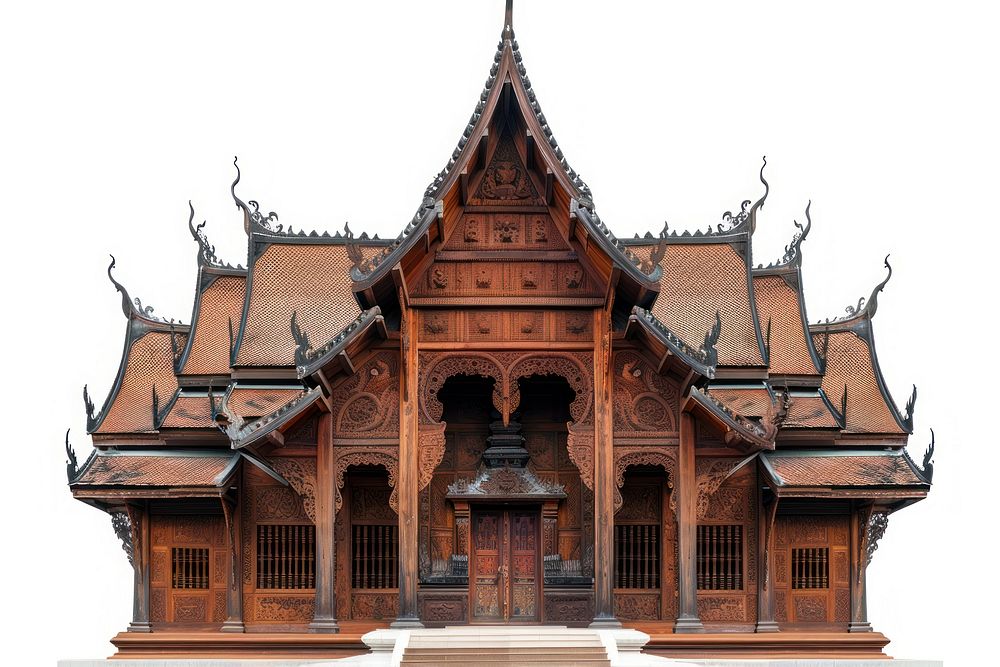 Wooden temple building architecture housing worship.