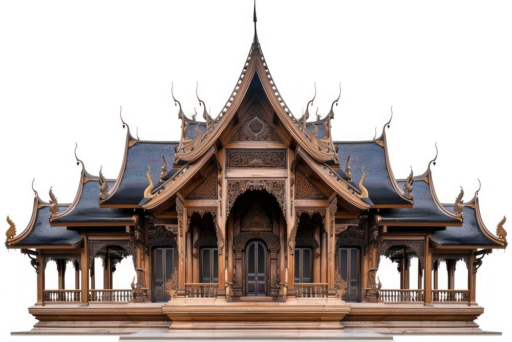 Wooden temple building architecture fortress housing.