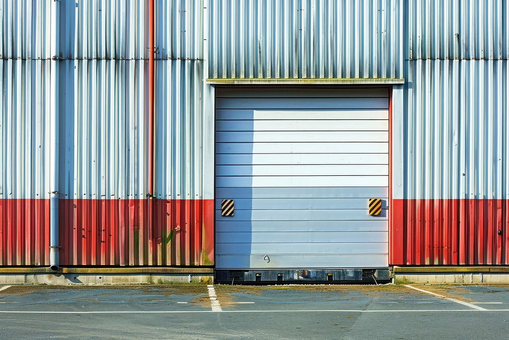 Aluminium texture wall gate loading dock.