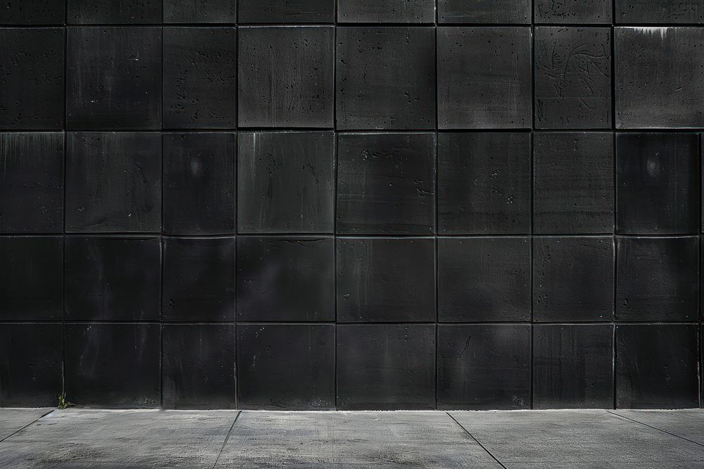Black block wall architecture building floor.