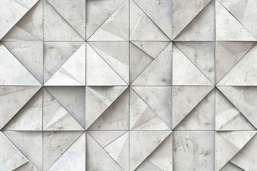 Geometric concrete wall triangle indoors tile.