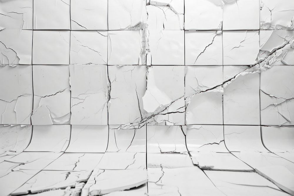 Cracked wall clean front view close up.