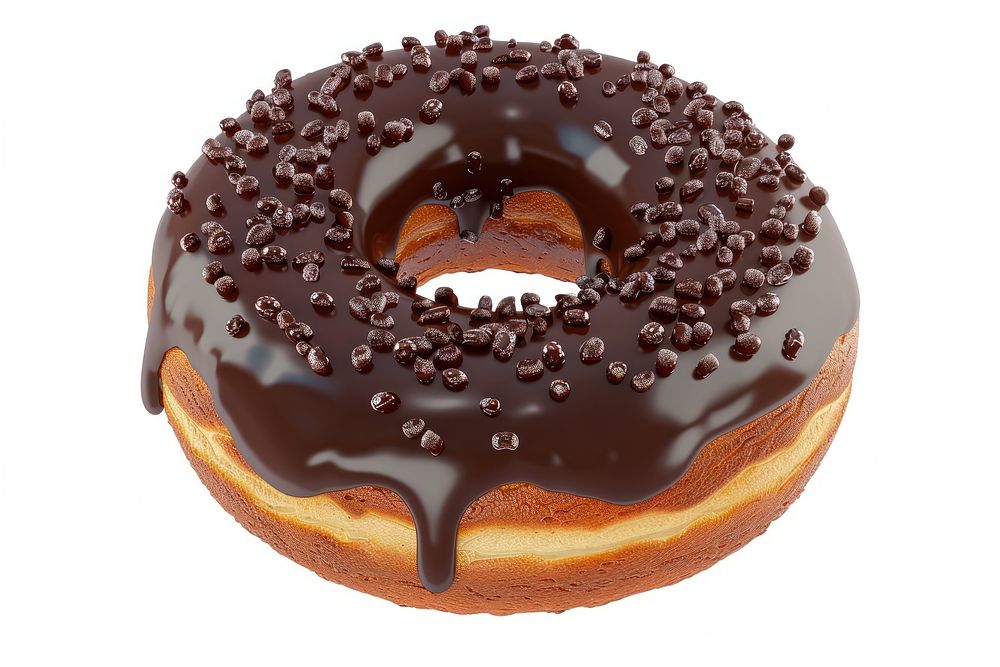 Donut with chocolate confectionery accessories accessory.