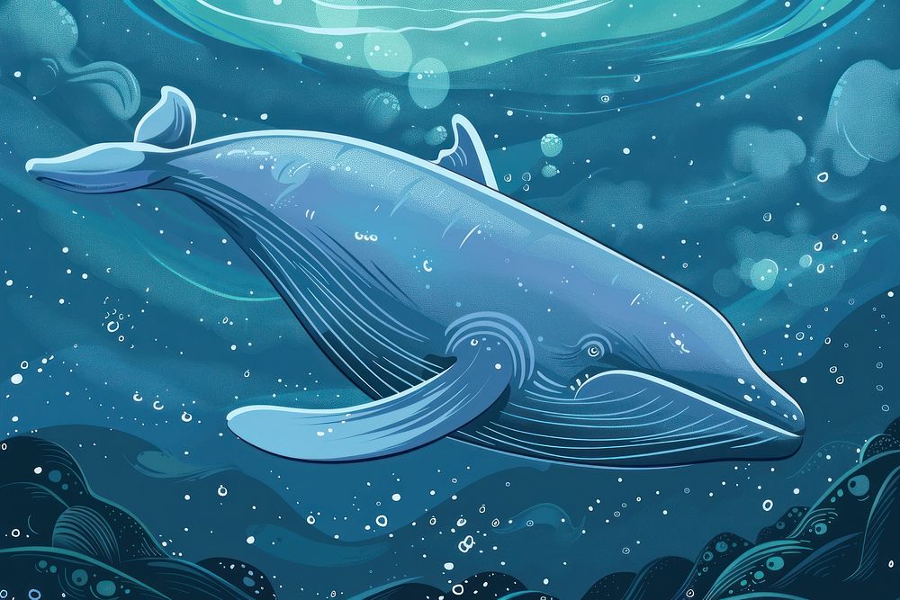 Blue whale dolphin jacuzzi animal. | Free Photo Illustration - rawpixel