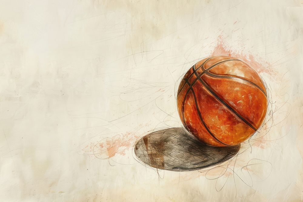 Basketball painting sphere sports.