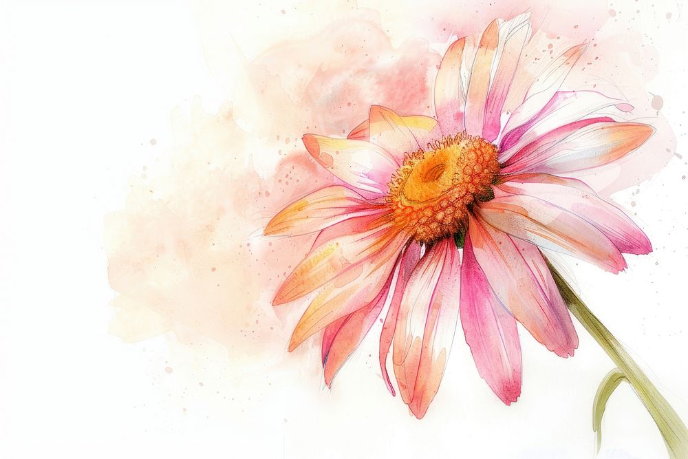 Daisy flower painting asteraceae graphics.