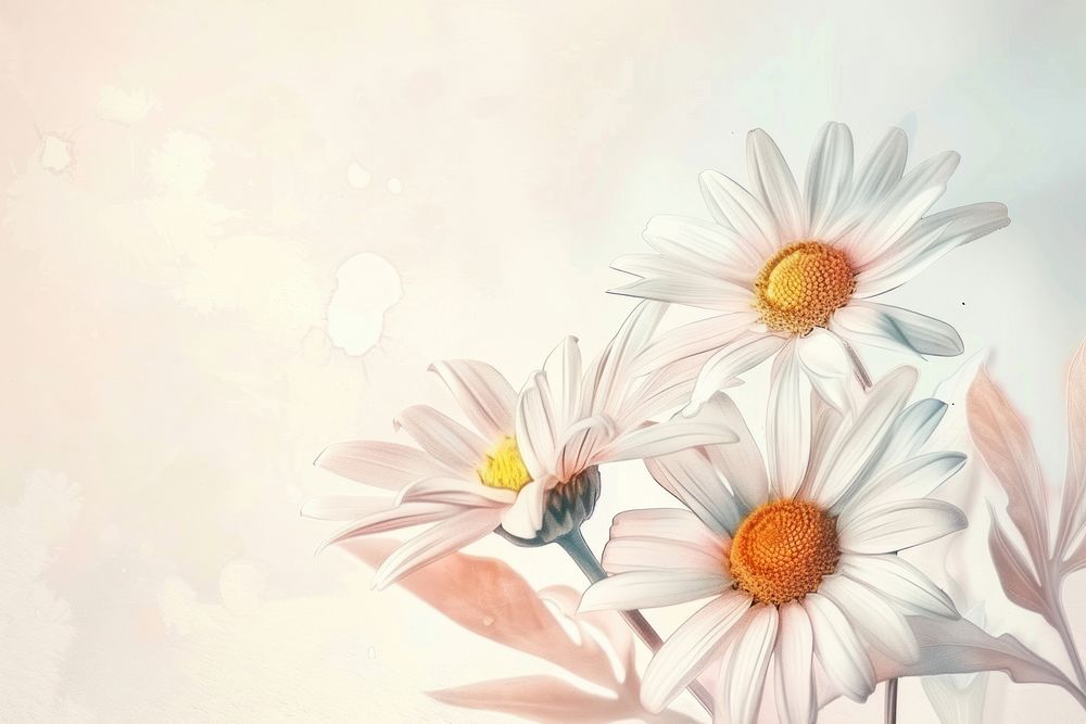 Daisy flowers painting drawing illustrated.