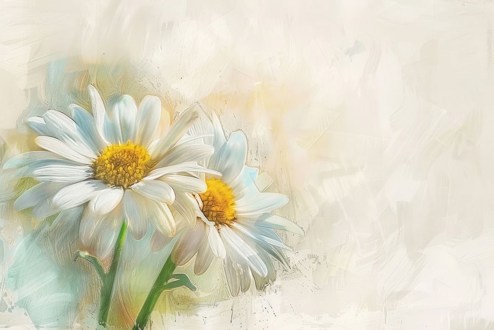 Daisy flowers painting asteraceae blossom.