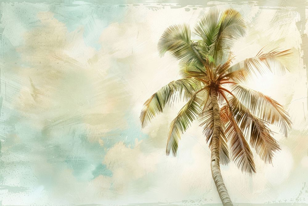 Palm tree painting arecaceae outdoors.