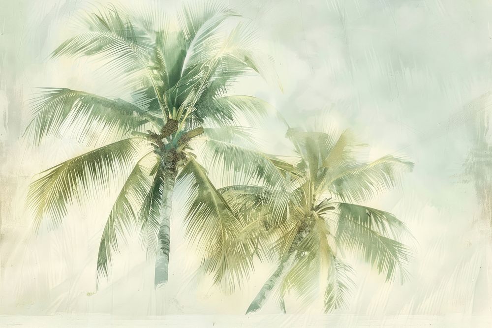 Palm tree painting vegetation arecaceae.