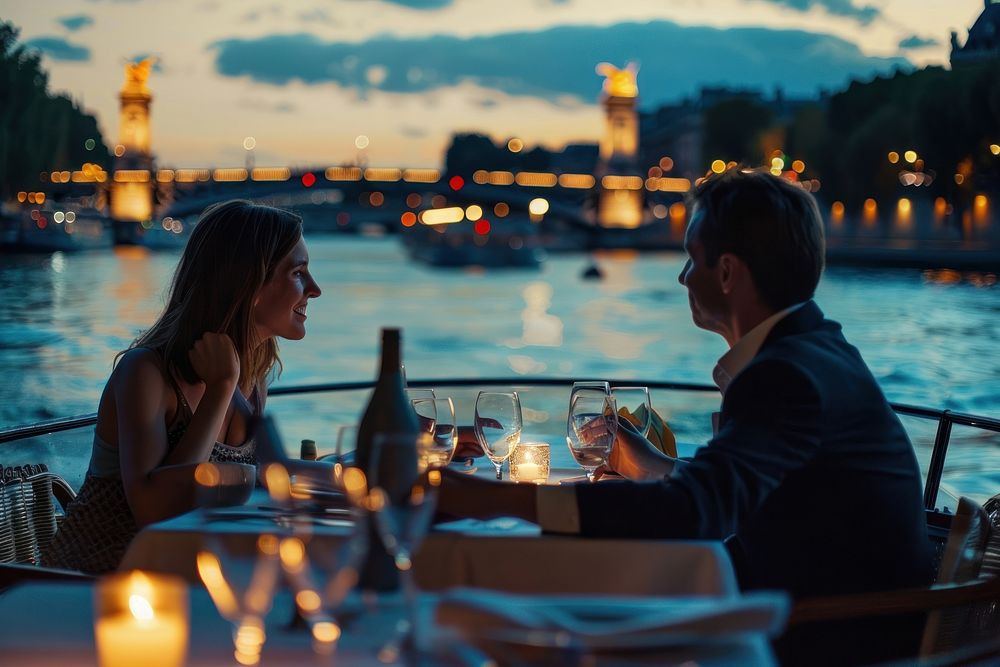 Couples enjoying a romantic dinner outdoors dating person.