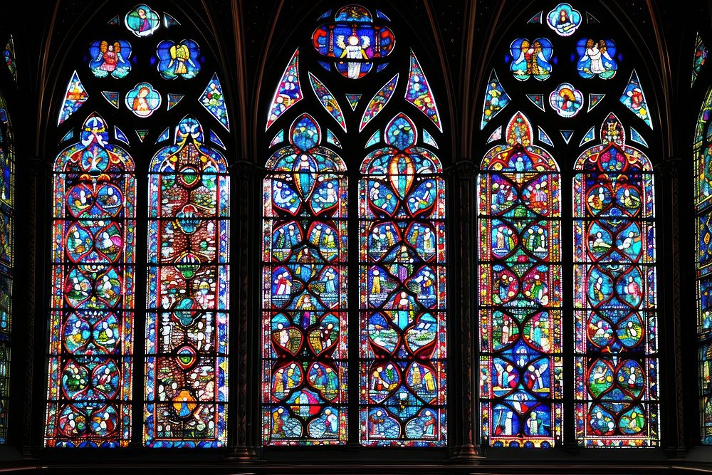 Stained glass windows of Sainte-Chapelle person human gate.