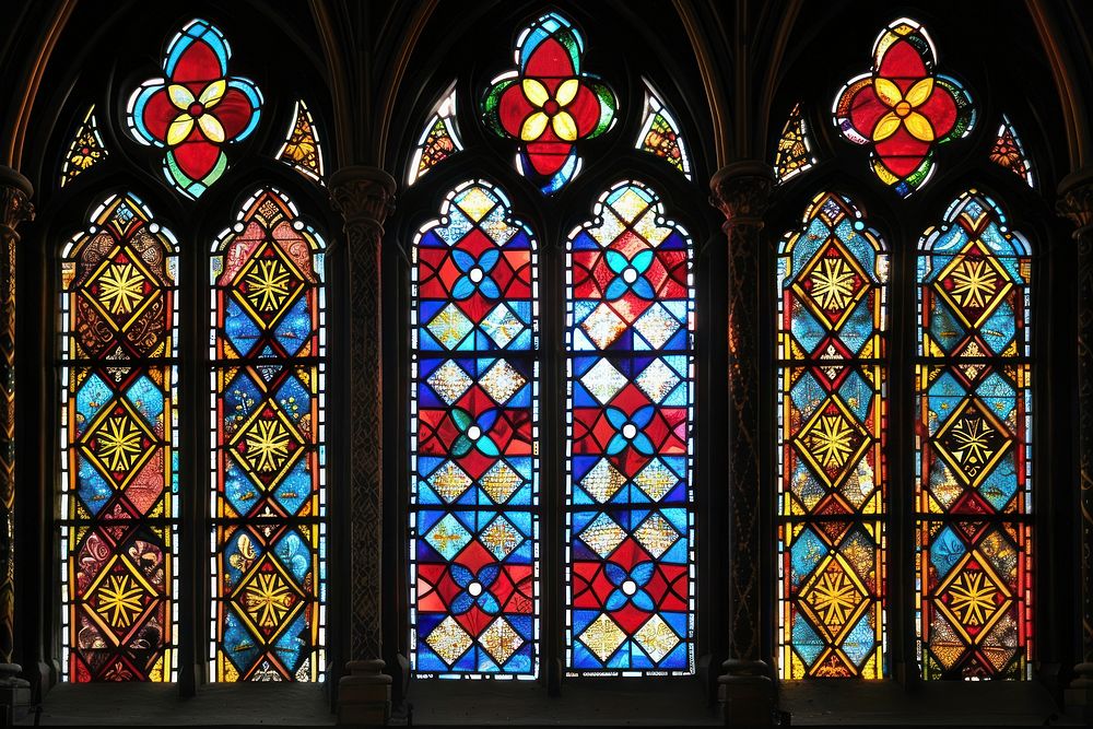 Stained glass windows of Sainte-Chapelle art.