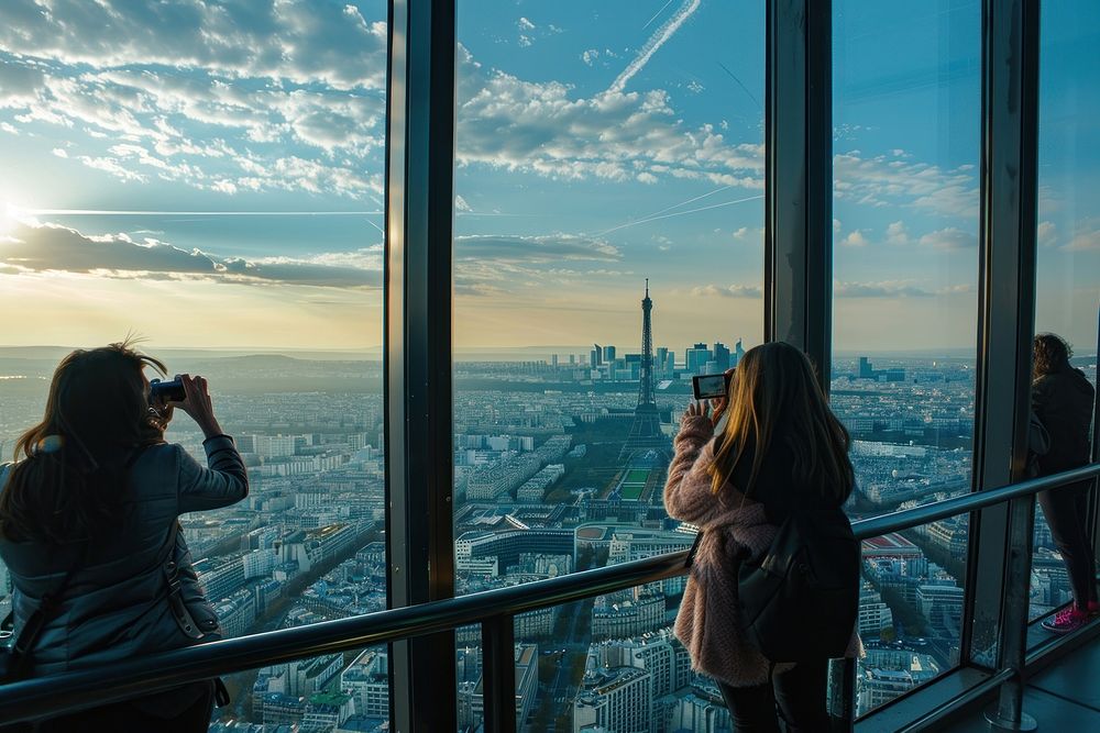 Tourists capturing the panoramic views photo architecture photography.