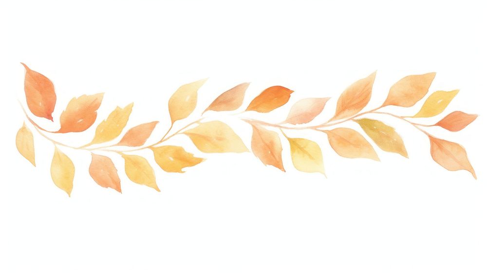 Autumn leaves as divider watercolor graphics pattern blossom.