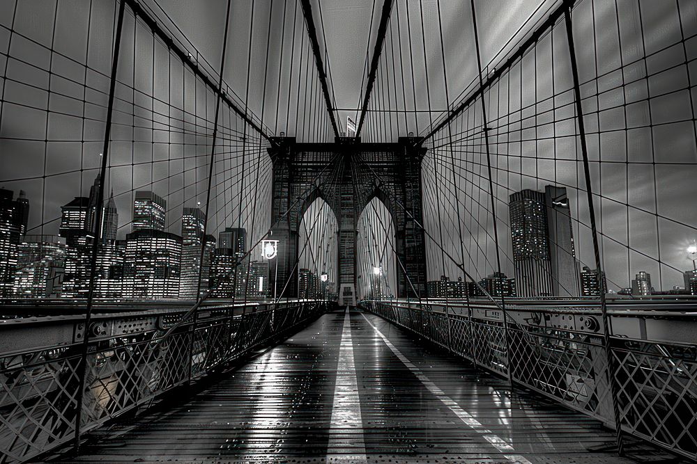 Brooklyn bridge at dusk city brooklyn bridge landmark.
