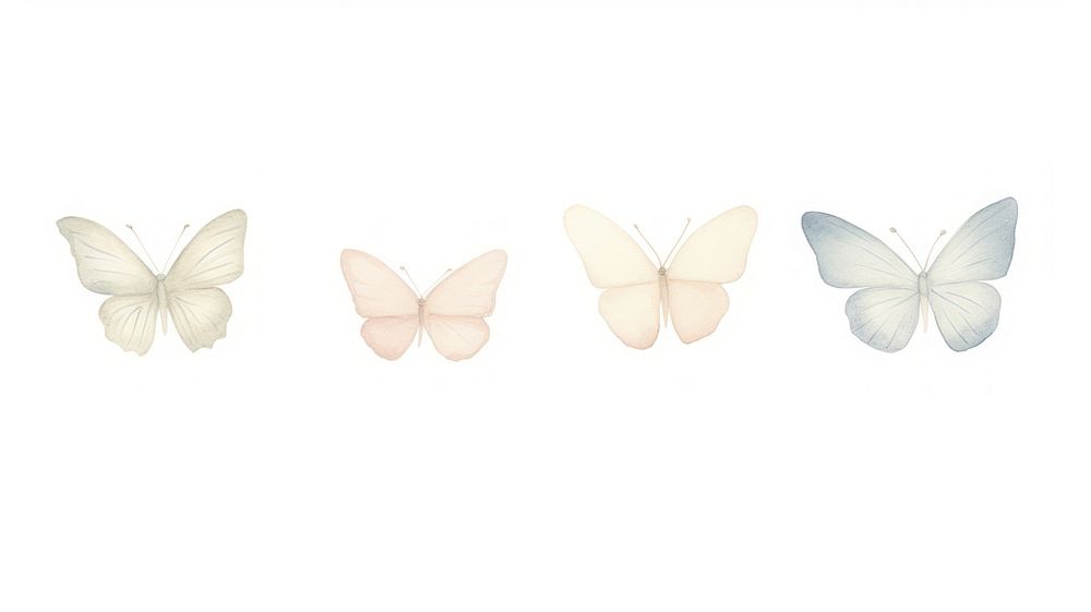 Butterflies as divider watercolor invertebrate butterfly blossom.