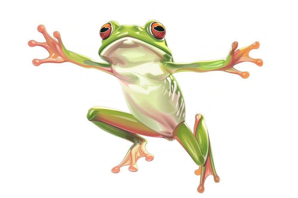 Frog Jumping high frog amphibian appliance.