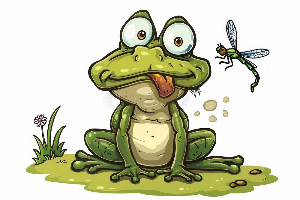 Funny frog is resting sad hungry invertebrate amphibian wildlife.