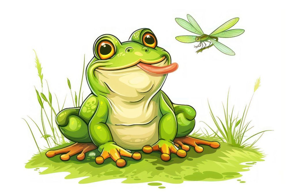 Funny frog is resting sad hungry amphibian wildlife animal.