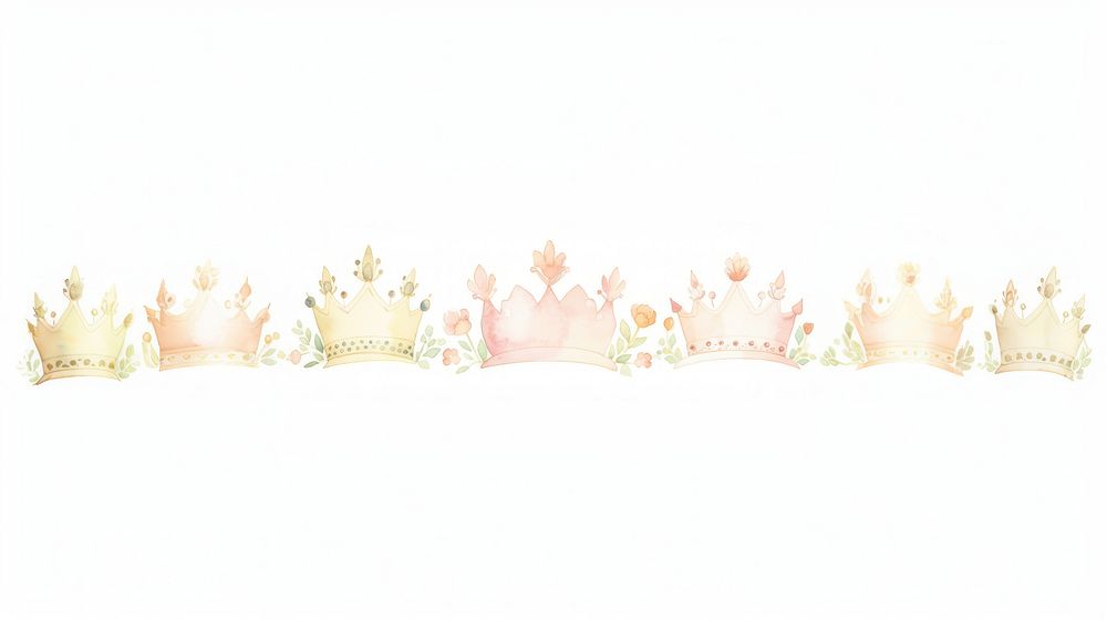 Crowns with flowes as divider watercolor accessories accessory furniture.