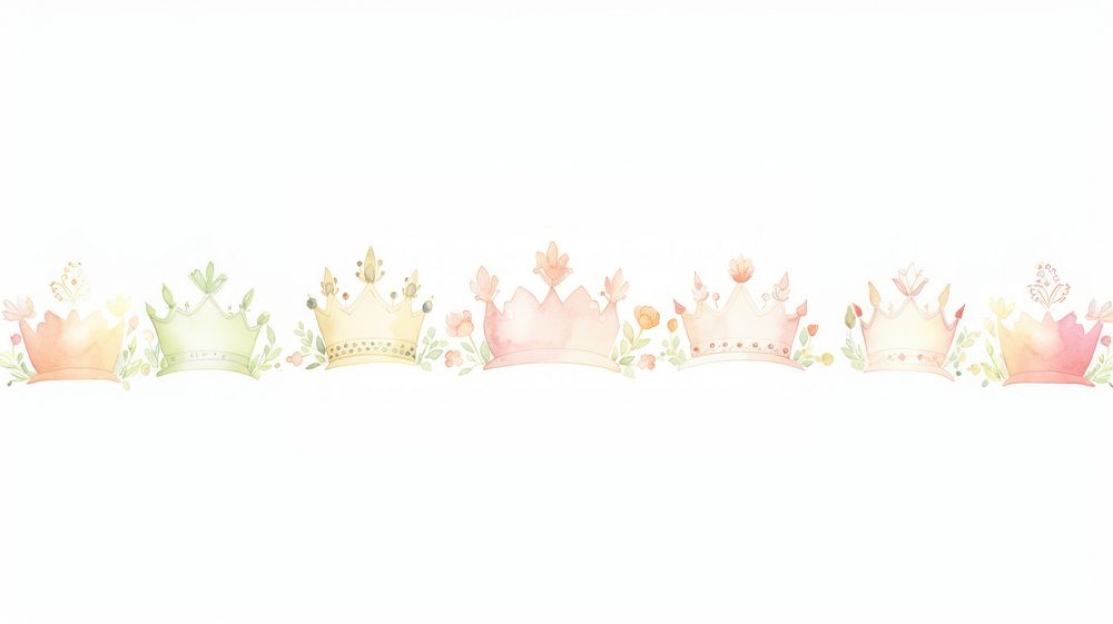Crowns with flowes as divider watercolor accessories accessory furniture.