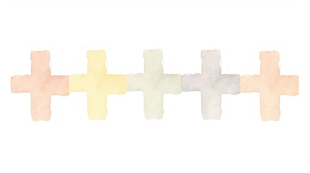 Crosses as divider watercolor symbol home decor first aid.