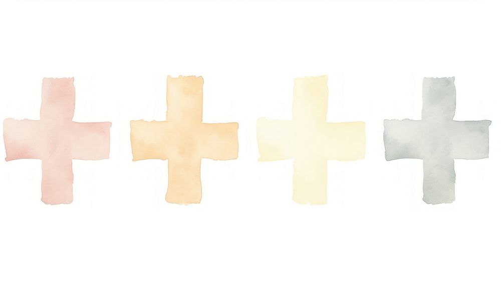 Crosses as divider watercolor symbol first aid.