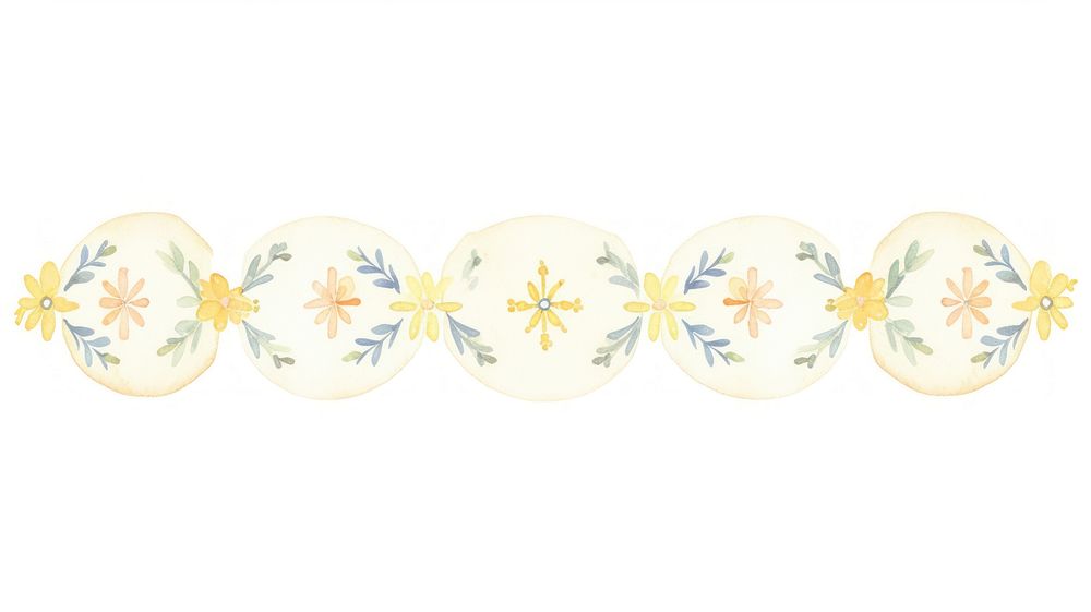 Crosses with flowers as divider watercolor accessories porcelain appliance.