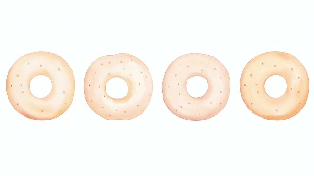 Donut as divider watercolor candle bread bagel.