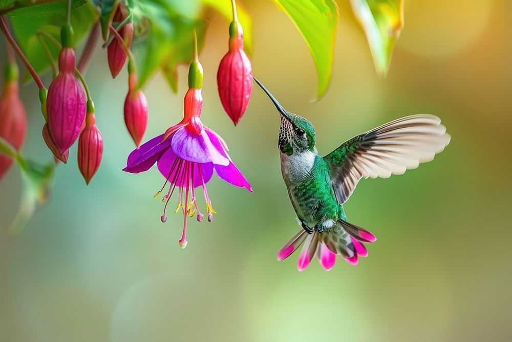 Hummingbird animal flying beak.