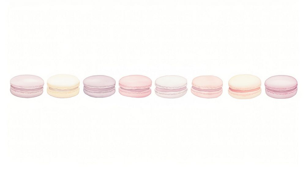 Macarons as divider watercolor confectionery cricket sweets.