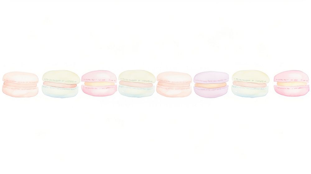 Macarons as divider watercolor confectionery football sweets.