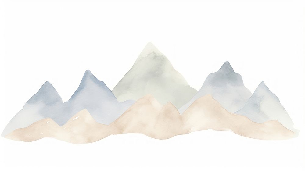 Mountains as divider watercolor outdoors nature animal.
