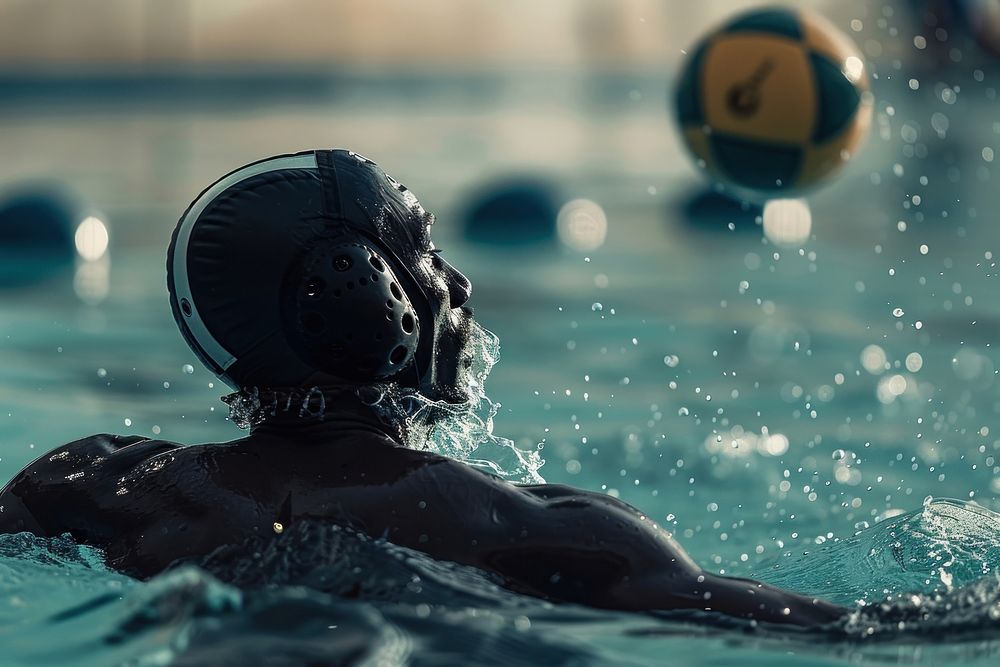 Water recreation swimming football.