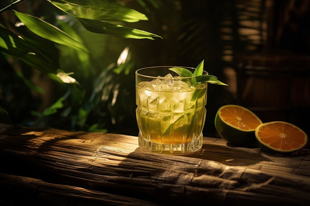 Bamboo cocktail beverage alcohol.
