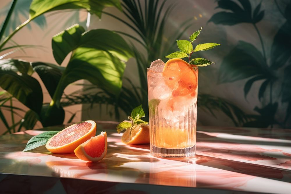Cocktail grapefruit beverage produce.