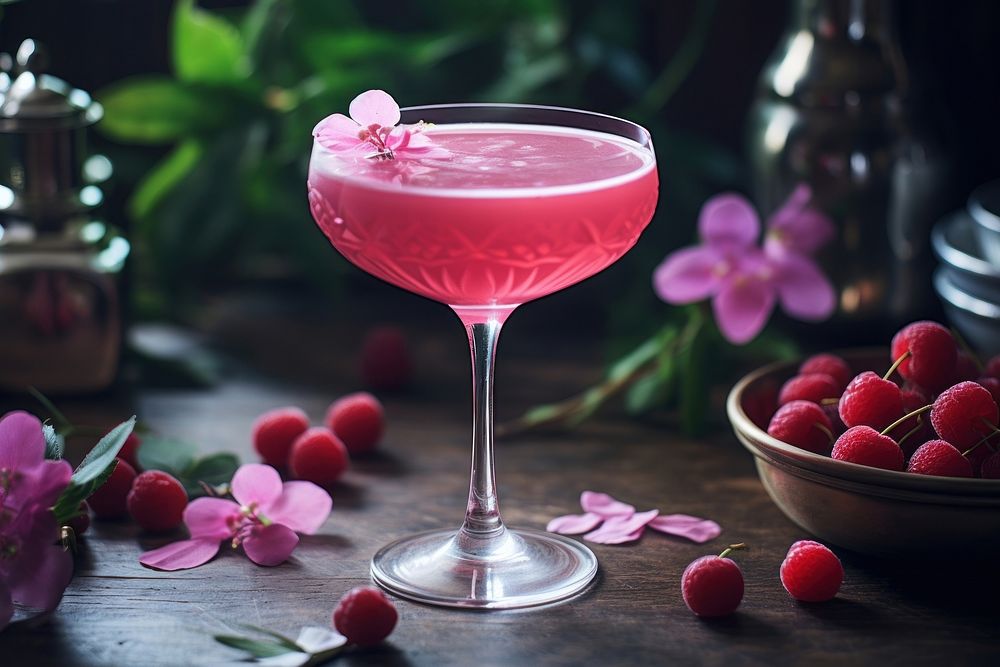 Clover Club cocktail medication raspberry.