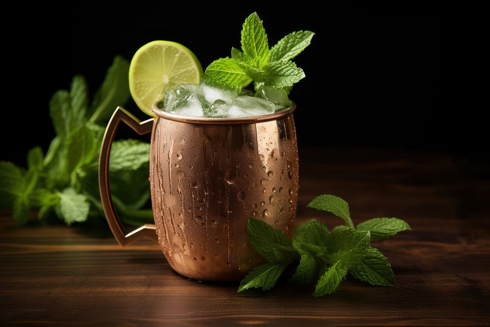 Moscow Mule cocktail beverage alcohol.