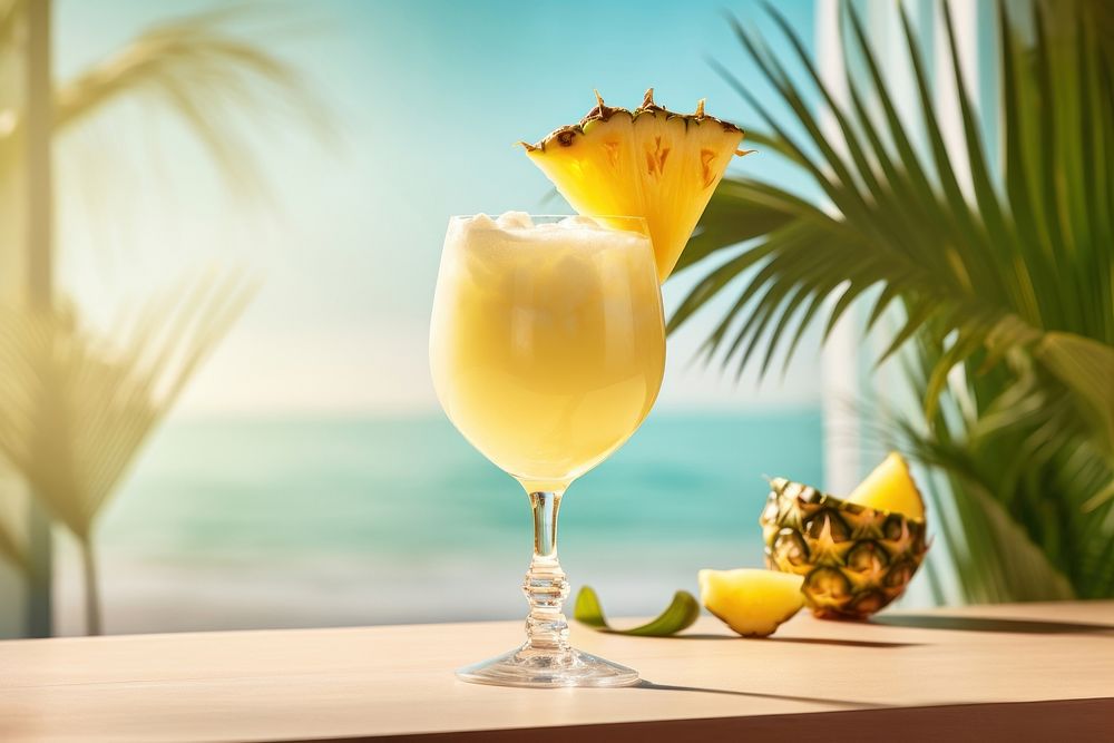 Pina colada cocktail summer pineapple.