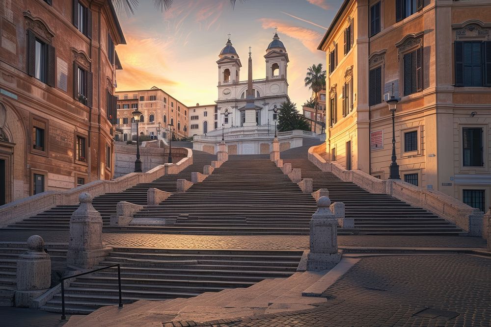 Piazza di Spagna in Rome architecture neighborhood staircase.