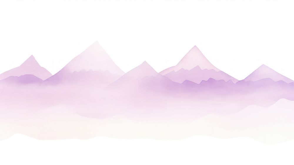 Mountain landscape as divider watercolor purple outdoors nature.