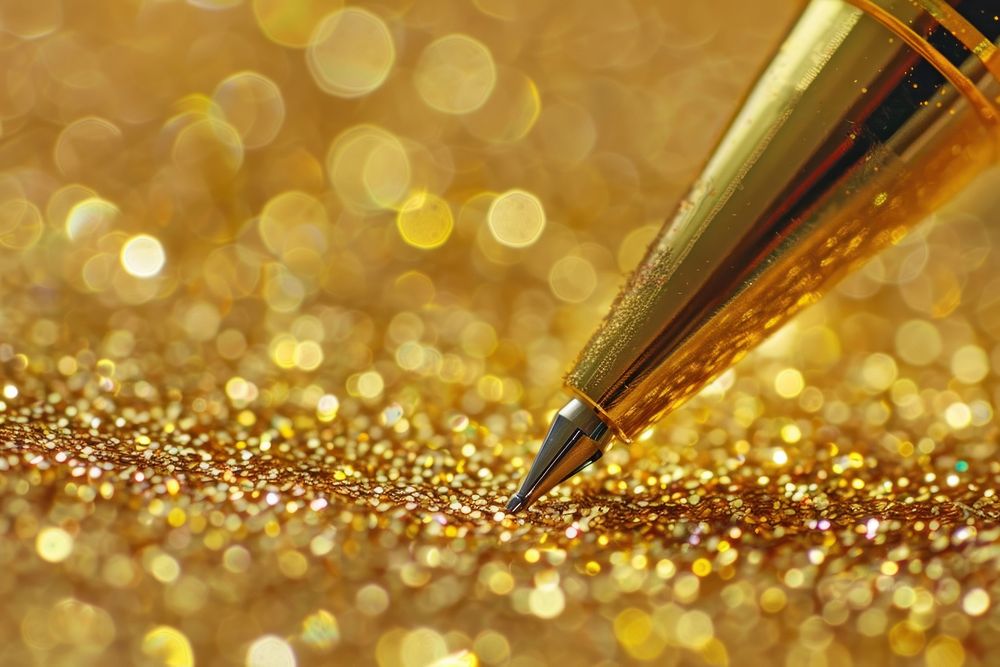 Gold pen glitter.