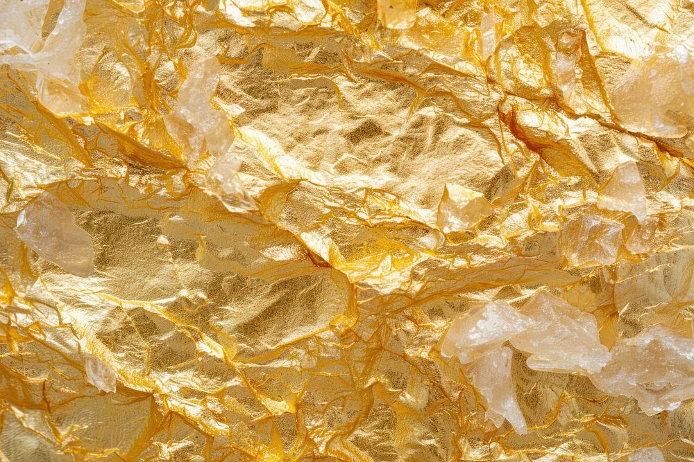 Gold color aluminium foil rock.