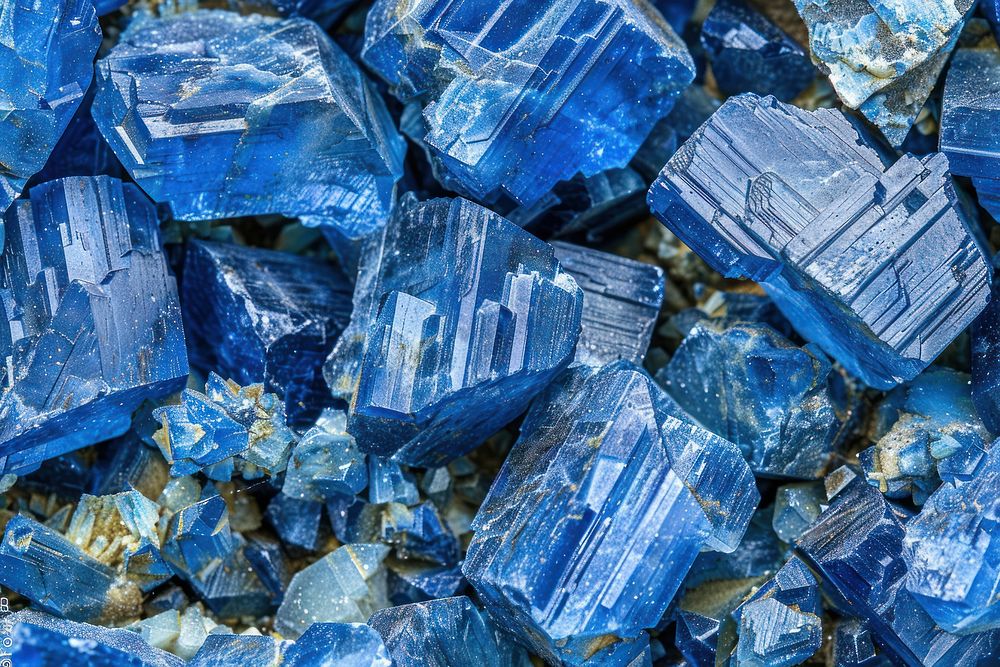 Kyanite mineral crystal blue.