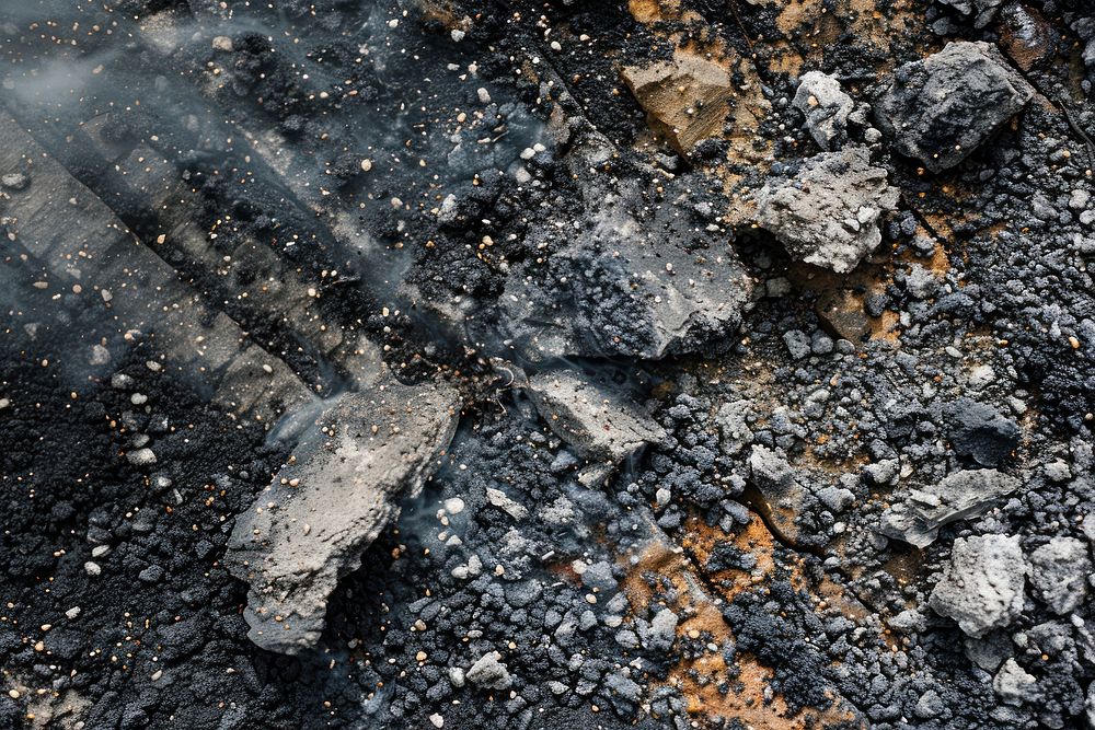 Chimney smoke anthracite coal soil.